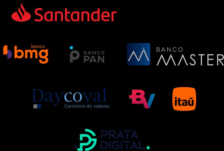 Bancos e Financiadoras parceiros.
